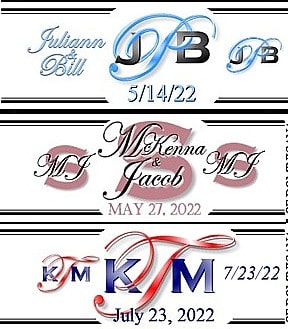 Wedding cigar labels that are accented with teh dress color of the bridal party are designed for you and included free of charge when you book a cigar roller anywhere in Southern California